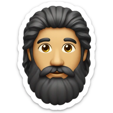 Indian spiritual guru with black hair and black beard sticker