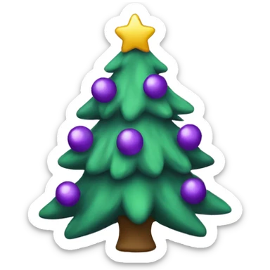 Purple Christmas tree sticker