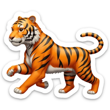 Tiger running in profile sticker