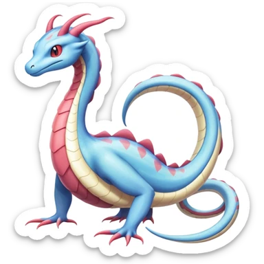 Milotic-Seviper-Dragonair-Dratini-hybrid, full body, two legs, two hands sticker
