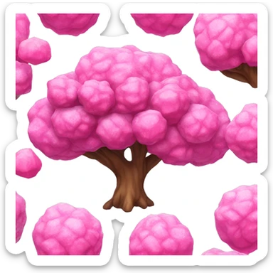 Pink tree growing cystal geode fruits sticker
