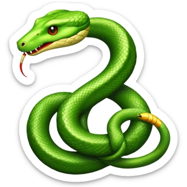 A letter E with a snake twisted around it sticker