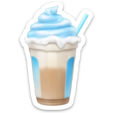 Milktea with blue pearl sticker