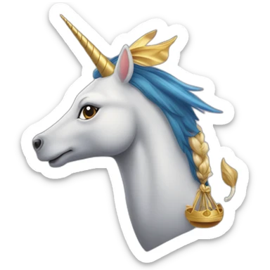 Dauphin avec une corne de licorne sticker