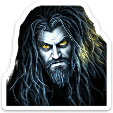 mysterious boy with yellow eyes sticker