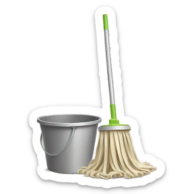 mop and bucket sticker