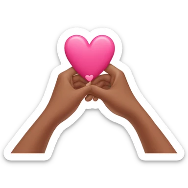 heart hands with pink hearts sticker