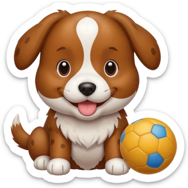 Dog with ball Toy sticker