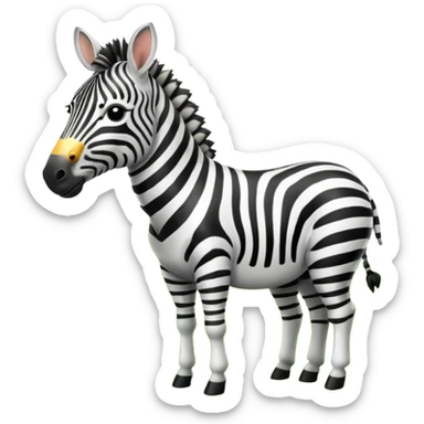 A zebra listening to music sticker