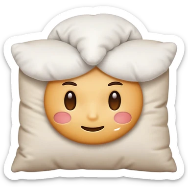 face hiding behind a pillow, classic emoji look sticker