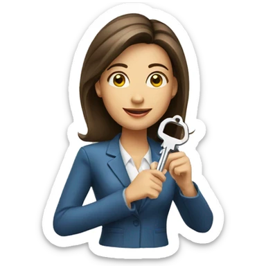 female realtor holding a key sticker