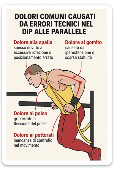 Dolore nel dip per errori di tecnica, facciamo capire bene i dolori in italiano sticker