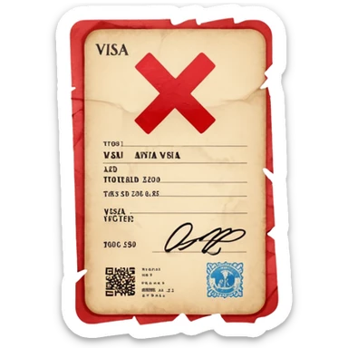 Tourist visa denied with an x sticker