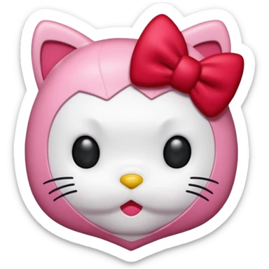 Hello kitty with spiderman kisses sticker