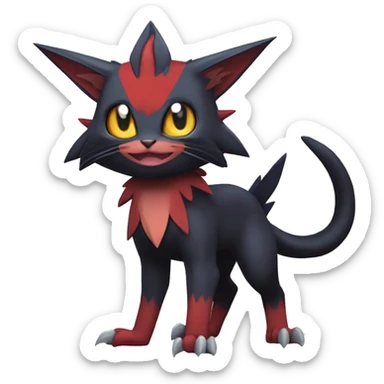 Edgy Cute Cool Kawaii Litten-Noivern-Zoroark-Torracat-Noibat-Pokémon Full Body sticker