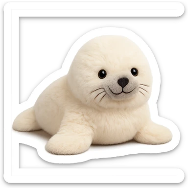 cute baby seal jellycat plushie sticker