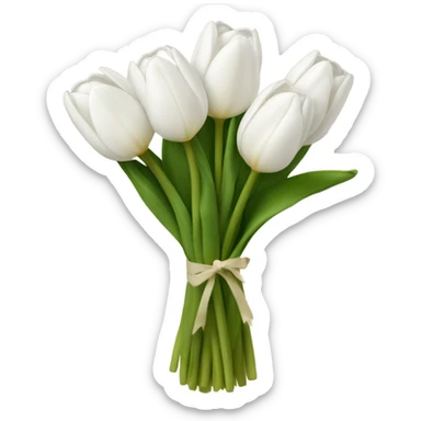 white tulip bouquet  sticker