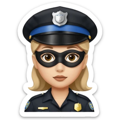 thief with police hat, thief mask, thief black dress. sticker