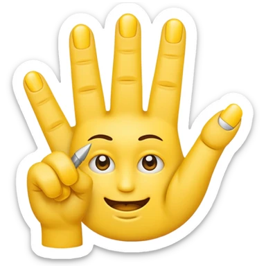 Emoji face with nails putting their index finger and thumb by pressing them together  sticker