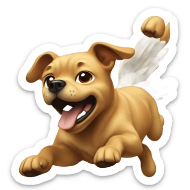 Flying dog crashing into wall sticker