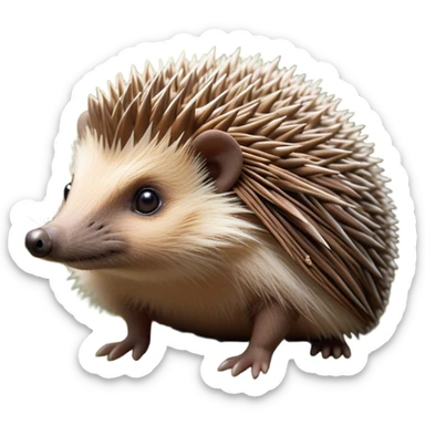 Cinematic Noble Hedgehog Portrait Emoji, Poised and regal, with a compact, spiky build and a rich, earthy Fur of brown spines and a soft underbelly, deep-set soulful beady eyes, Simplified yet sharp and sophisticated features, highly detailed, glowing with a warm, dignified glow, high shine, intelligent and endearing, stylized with an air of woodland charm, focused and attentive, soft glowing outline, capturing the essence of a watchful and confident little hedgehog, so majestic it feels as though it could scurry out of the screen with effortless authority! sticker