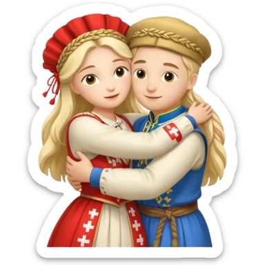 Ukraine hugging Switzerland  sticker