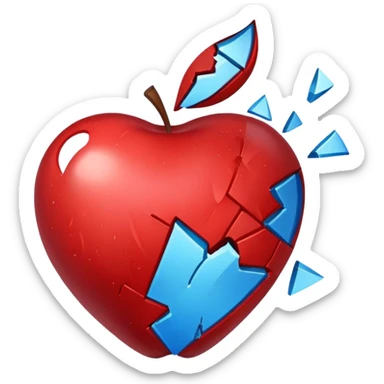 Blue heart heart break similar to apple red heartbreak sticker