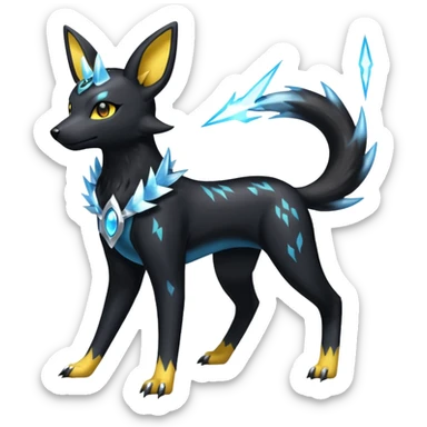 Shiny 4-legged Umbreon-Amaura-Houndoom-Zeraora-fusion, full body sticker