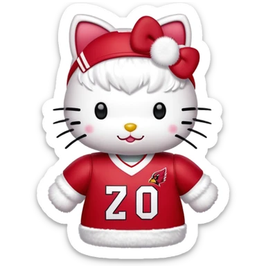 Hello kitty wearing cardinals jersey sticker