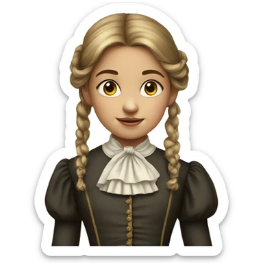 
young girl in 19th century costume sticker