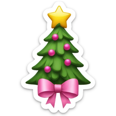Christmas tree with pink bows on it sticker