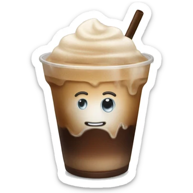 Ice coffee with ice  sticker
