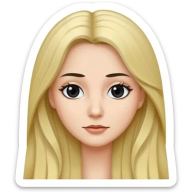 hair long normal hair with black eyes, and white skin sticker