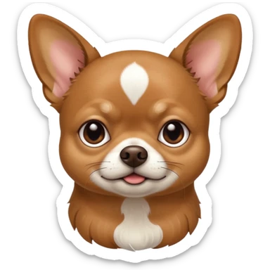 A fat dark tan with a white blaze on his face chihuahua  sticker