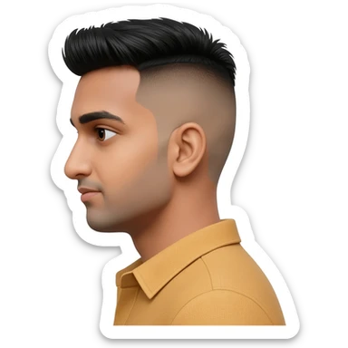 Indian man at 25 years old fade hair cut  sticker