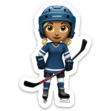 Girl hockey player sticker