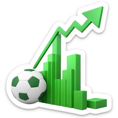 Cinematic realistic 3d growing football graph sticker