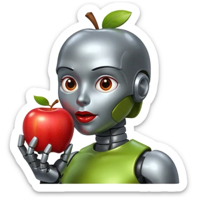 android eating apple sticker
