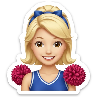 cheerleader with pom pom in front sticker