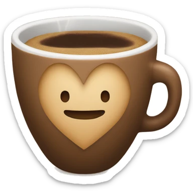 coffee cup with a tan heart on the side sticker