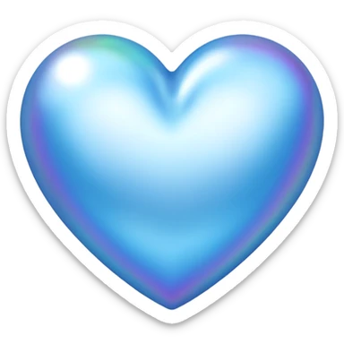 Blue azure pearly heart sticker