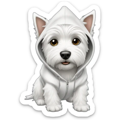 Westie (dog) with hoodie  sticker