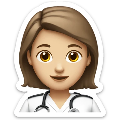 white female nursing student with brown hair that loves diet coke sticker