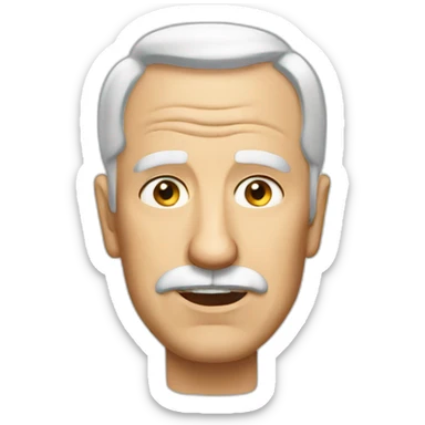 head, old white dad funny, head only sticker