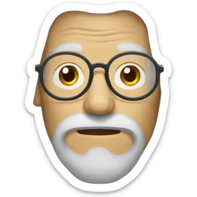 long hair old man with glasses without a beard sticker