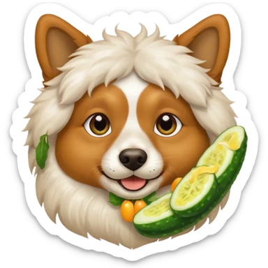 dog relaxing spa with cumcumbers in their eyes sticker