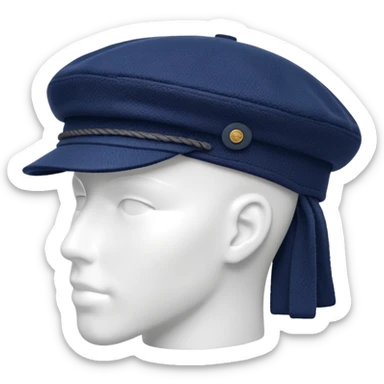 a floating Navy blue Brixton fiddler cap hat sticker