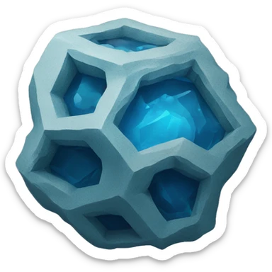 hexagonal blue mineral sticker