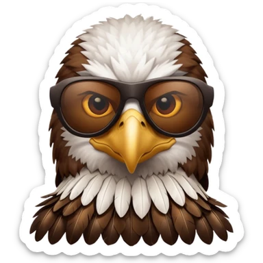 Eagle with sunglasses  sticker