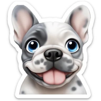 Merle Frenchie with blue eyes sticker